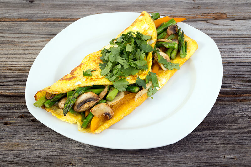 Omelette aux asperges hyper protéinée